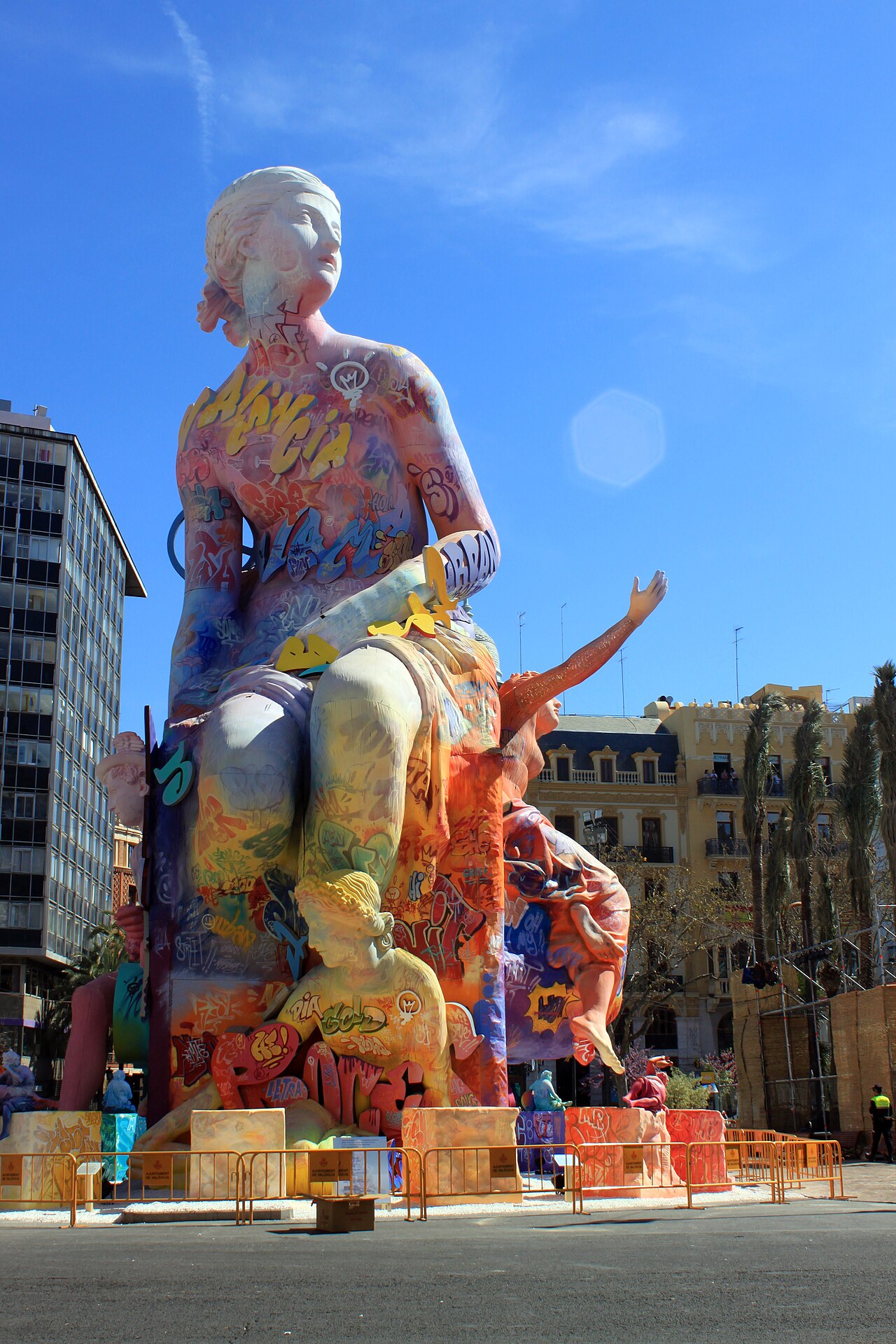 Falla de la plaza del Ayuntamiento de Valencia, 2019. Fotografía de archivo.