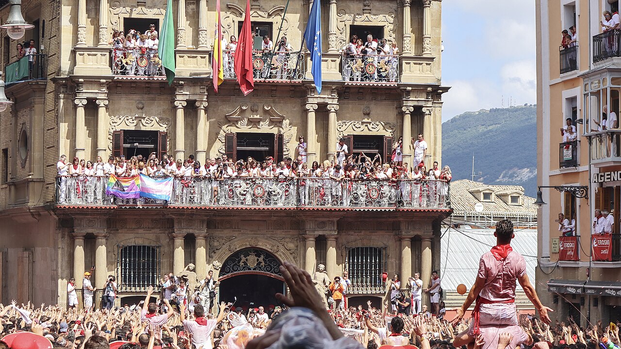 Chupinazo en la plaza del Ayuntamiento de Pamplona, 2018. Fotografía de archivo.