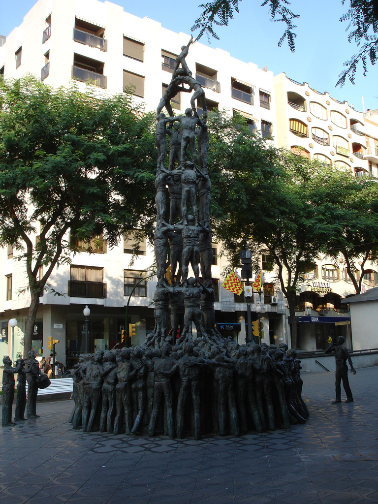 Castellers en Tarragona. Fotografía de archivo.
