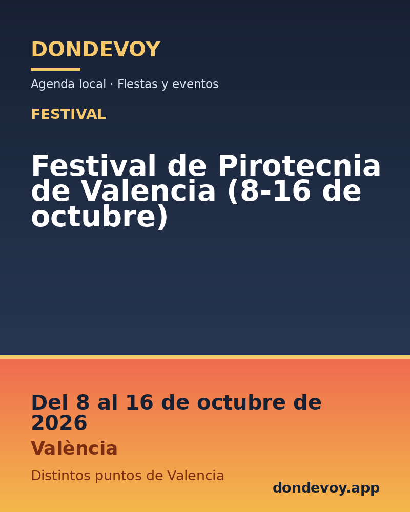 Cartel de Festival de Pirotecnia de Valencia (8-16 de octubre)
