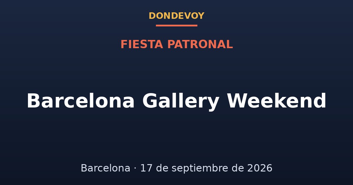 Cartel de Barcelona Gallery Weekend 2026