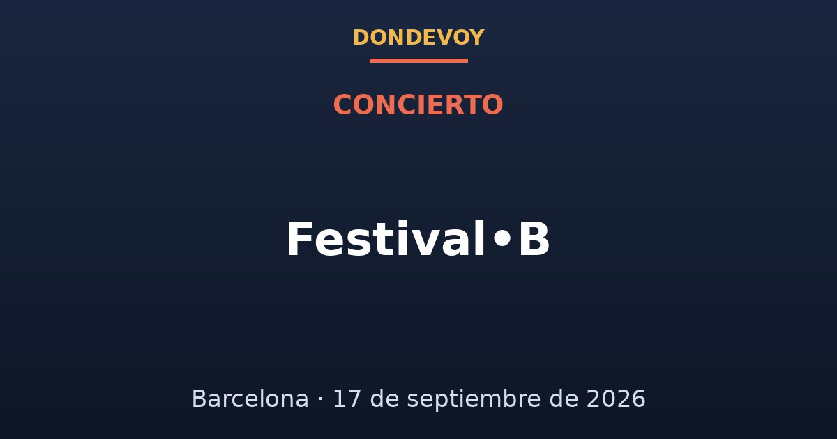 Cartel de Festival•B 2026
