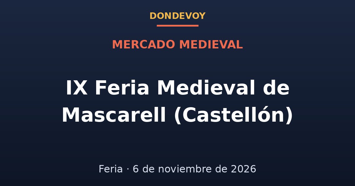 Cartel de IX Feria Medieval de Mascarell (Castellón) 2026