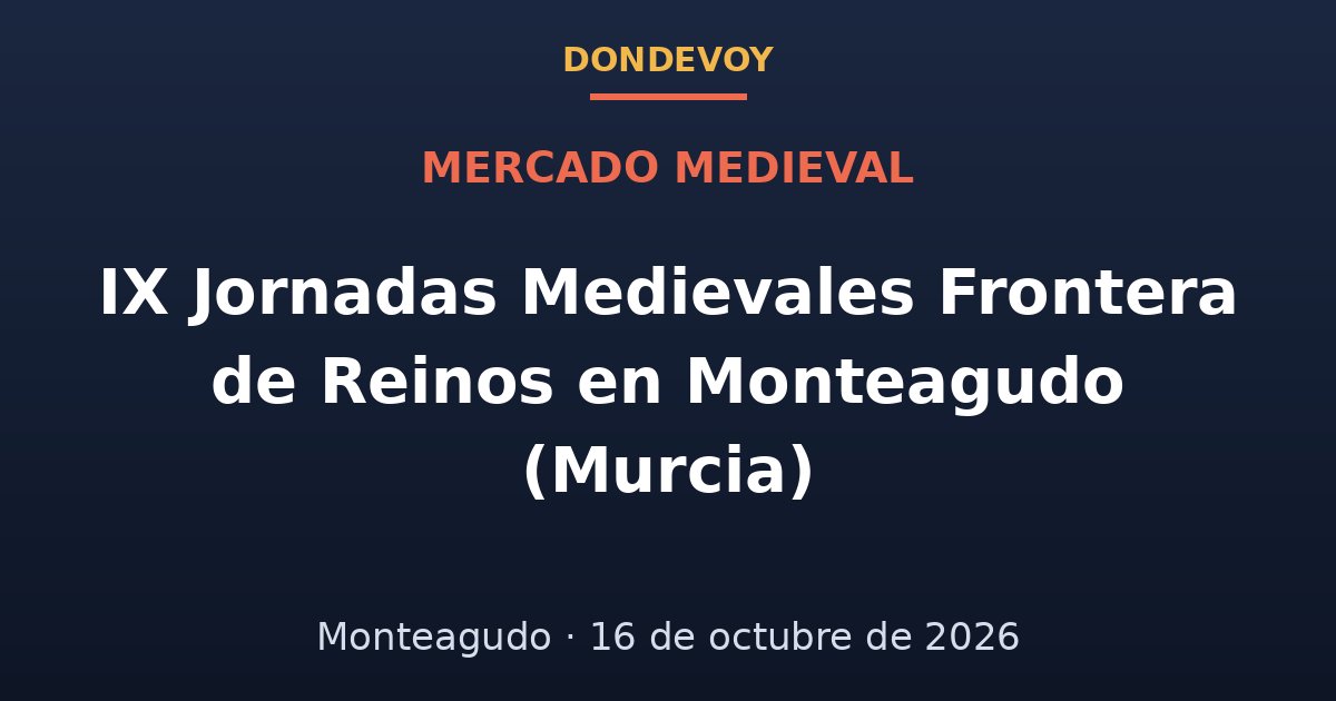 Cartel de IX Jornadas Medievales Frontera de Reinos en Monteagudo (Murcia) 2026